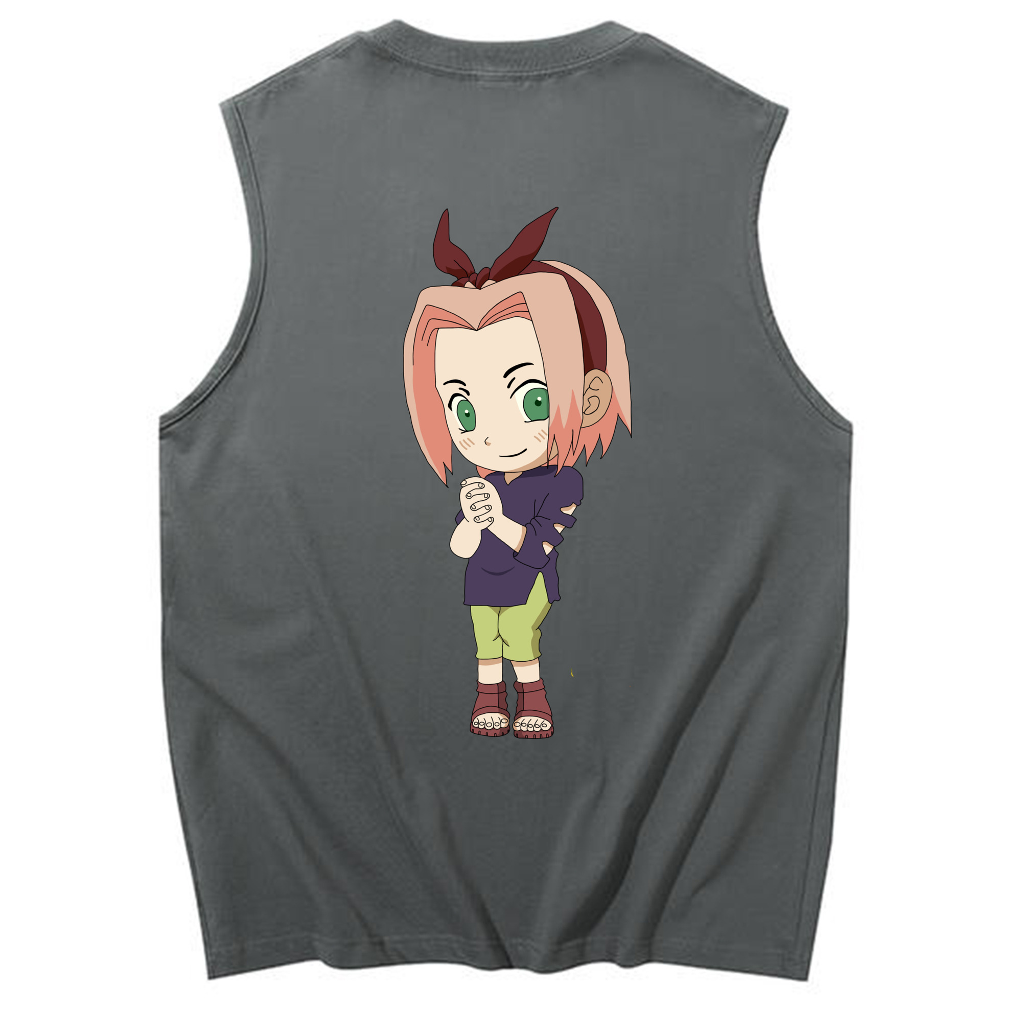 （画像用） NARUTO -ナルト- 春野サクラ Haruno Sakura コットン100％タンクトップ（背面プリント）